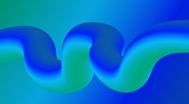 3B Harmanlanmış Sıvı Soyut Arkaplan Tasarımı Mavi Cyan Renk Vektörü İllüstrasyonu