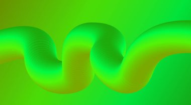 3B Harmanlanmış Sıvı Soyut Arkaplan Tasarımı Yeşil Renk Vektörü İllüstrasyonu