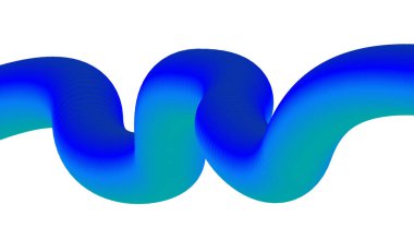 3B Harmanlanmış Sıvı Soyut Tasarım Mavi Cyan Renk Arkaplan Vektörü İllüstrasyonu