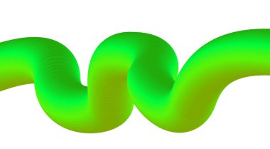 3B Harmanlanmış Sıvı Soyut Tasarım Yeşil Renk Arkaplan Vektörü İllüstrasyonu