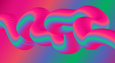 3B Harmanlanmış Sıvı Soyut Arkaplan Tasarımı Renkli Gradyan Vektör İllüstrasyonu