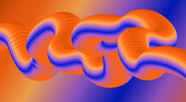 3B Harmanlanmış Akışkan Akışkan Arkaplan Tasarımı Turuncu Çok Renkli Gradyan Vektör İllüstrasyonu