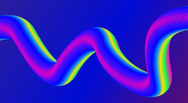 3B Harmanlanmış Sıvı Tasarımı Arkaplan Mavi Renkli Gradyan Soyut Vektör İllüstrasyonu