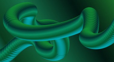 Soyut 3D Sıvı Harmanlama Arkaplan Yeşil Cyan Tasarım Sanat Vektörü İllüstrasyonu