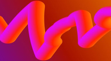 Soyut 3B Harmanlama Arkaplan Pembe Gradyan Tasarım Düz Sanat Vektörü İllüstrasyonu