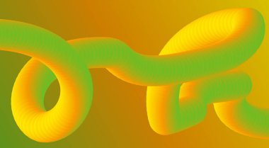 Soyut 3D Harmanlama Akımı Arkaplan Sarı Gradyan Tasarımı Düz Sanat Vektörü İllüstrasyonu