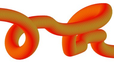 Soyut 3D Harmanlama Akan Turuncu Gradyan Tasarım Pürüzsüz Sanat Vektörü İllüstrasyonu