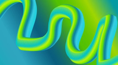 Akan 3B Arkaplan Yeşil Cyan Gradyan Tasarım Soyut Sanat Vektörü İllüstrasyonunu Harmanla