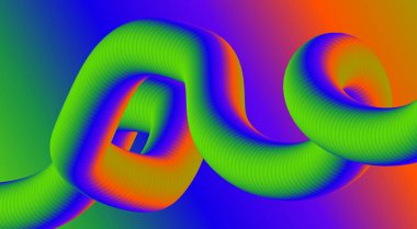 Akışkan 3B Gradyan Soyut Tasarım Sanat Vektörü İllüstrasyonunu Harmanla