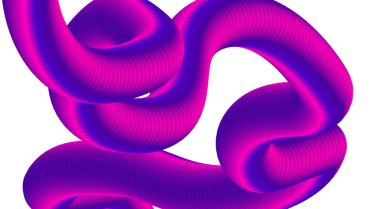 3B Akış Harmanlama Mor Renk Gradyanı Soyut Tasarım Arkaplan Sanat Vektörü İllüstrasyonu