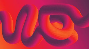 3B Akan Harman Kırmızı Gradyan Soyut Tasarım Sanat Vektörü İllüstrasyonu