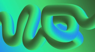 3B Akış Harmanlama Yeşil Cyan Gradyan Arkaplan Soyut Tasarım Sanat Vektörü İllüstrasyonu