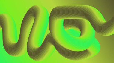 3B Akıcı Harman Yeşil Gradyan Soyut Tasarım Sanat Vektörü İllüstrasyonu