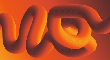 3B Akış Harmanlama Turuncu Gradyan Soyut Tasarım Sanat Vektörü İllüstrasyonu