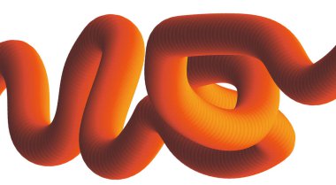 3 Boyutlu Akış Harmanlama Turuncu Gradyan Soyut Tasarım Arkaplan Sanat Vektörü İllüstrasyonu