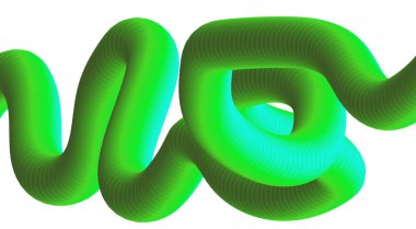 3 Boyutlu Akış Harmanı Yeşil Cyan Gradyan Soyut Tasarım Arkaplan Sanat Vektörü İllüstrasyonu