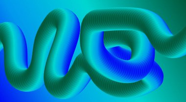 3B Akış Harmanlama Mavi Cyan Gradyan Arkaplan Soyut Tasarım Sanat Vektörü İllüstrasyonu