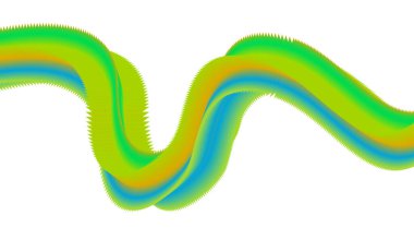 3B Sıvı Akıcı Gradyan Yeşil Tasarım Biçimli Arkaplan Sanat Vektörü İllüstrasyonunu Harmanla