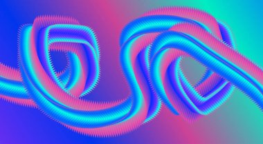 3B Sıvı Akıcı Gradyan Mavi Cyan Arkaplan Tasarımı Biçimli Sanat Vektörü İllüstrasyonunu Harmanla