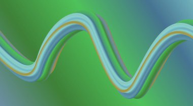 3D Akış Gradyan Yeşil Cyan Arkaplan Tasarımı Biçimli Sanat Vektörü İllüstrasyonunu Harmanla