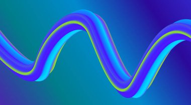 3D Akış Mavi Cyan Arkaplan Tasarımı Biçimli Sanat Vektörü İllüstrasyonunu Harmanla