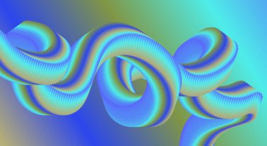 3B Akış Harmanlama Gradyan Mavi Cyan Renk Arkaplan Tasarımı Biçimli Sanat Vektörü İllüstrasyonu