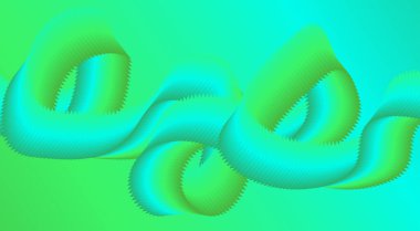 Soyut Dalga Arkaplanı Gradyan Yeşil Cyan Tasarım Biçimli Çizgiler Sanat Vektörü İllüstrasyonu