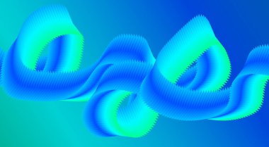 Soyut Dalga Arkaplan Gradyan Mavi Cyan Renk Tasarımı Biçimli Çizgiler Sanat Vektörü İllüstrasyonu