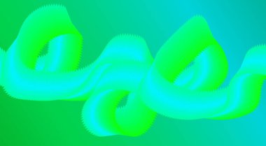 Soyut Dalga Arkaplanı Gradyan Yeşil Cyan Renk Tasarımı Biçimli Çizgiler Sanat Vektörü İllüstrasyonu