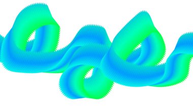 Soyut Dalga Arkaplanı Yeşil Cyan Renk Tasarımı Biçimli Çizgiler Sanat Vektörü İllüstrasyonu