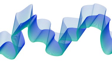 Soyut Dalga Arkaplan Tasarımı Mavi Cyan Gradyan Biçimli Çizgiler Sanat Vektörü İllüstrasyonu