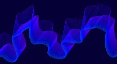 Soyut Dalga Arkaplan Tasarımı Mavi Gradyan Renk Çizgileri Biçimlendirilmiş Sanat Vektörü İllüstrasyonu