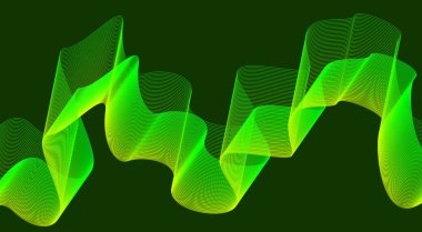 Soyut Dalga Arkaplan Tasarımı Yeşil Gradyan Renk Çizgileri Biçimlendirilmiş Sanat Vektörü İllüstrasyonu