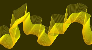 Soyut Dalga Arkaplan Tasarımı Sarı Gradyan Renk Çizgileri Biçimlendirilmiş Sanat Vektörü İllüstrasyonu