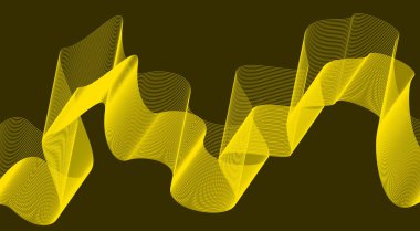 Soyut Dalga Arkaplan Tasarımı Sarı Renk Biçimlendirilmiş Çizgiler Sanat Vektörü İllüstrasyonu