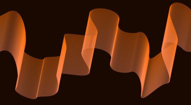 Soyut Dalga Arkaplanı Biçimlendirilmiş Çizgiler Sanat Turuncu Vektör İllüstrasyonu