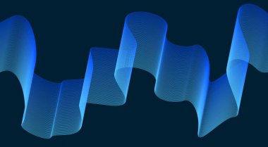 Soyut Dalga Arkaplanı Biçimlendirilmiş Satırlar Sanat Mavi Vektör İllüstrasyonu