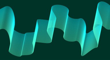 Soyut Dalga Arkaplanı Biçimlendirilmiş Satırlar Sanat Mavi Cyan Vektör İllüstrasyonu