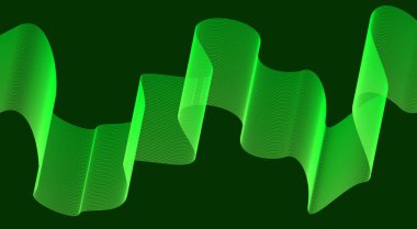 Soyut Dalga Arkaplanı Biçimlendirilmiş Satırlar Sanat Yeşil Vektör İllüstrasyonu