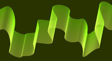 Soyut Dalga Arkaplanı Biçimlendirilmiş Satırlar Sanat Yeşil Vektör İllüstrasyonu