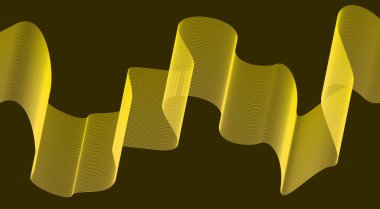 Soyut Dalga Arkaplanı Biçimlendirilmiş Satırlar Sanat Sanatı Sarı Vektör İllüstrasyonu