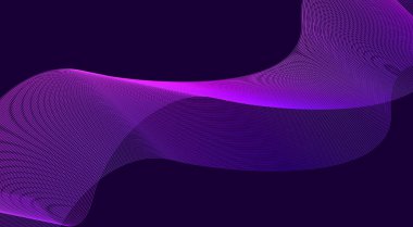 Soyut Dalga Arkaplanı Mor Renk Biçimlendirilmiş Çizgiler Sanat Vektörü İllüstrasyonu