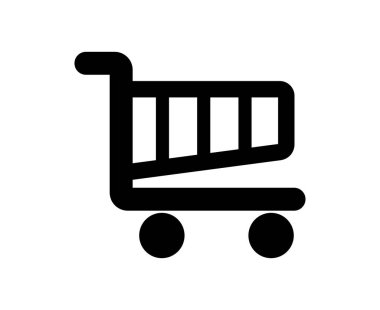 Alışveriş Arabası Simgesi Sembol Tasarım Vektörü İllüstrasyonu