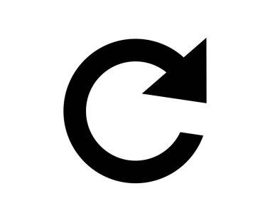 Döndürme Oku Simgesi Sembol Tasarım Vektörü İllüstrasyonu