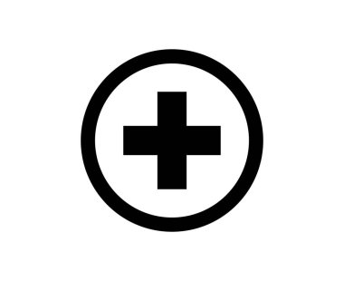 Artı Sembol Simgesi İmza Tasarım Vektörü İllüstrasyonu