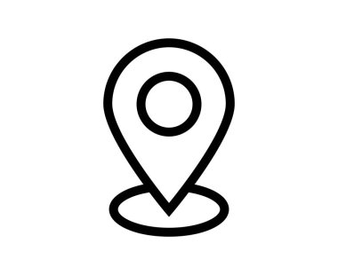 Harita Konumu Pin Sembol Simgesi Tasarım Vektörü İllüstrasyonu