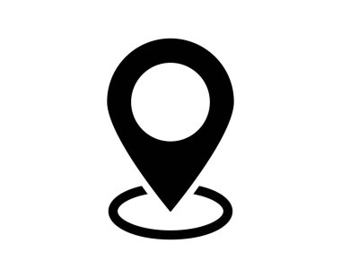 Harita Konumu Pin Sembol Simgesi İmza Tasarım Vektörü İllüstrasyonu