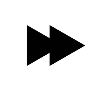 Hızlı İleri Sembol Simgesi Simgesi İmza Ortam Oynatıcı Tasarım Vektörü İllüstrasyonu