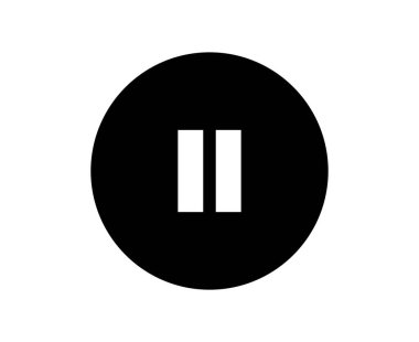 Simge Simgesi Simgesi İmzalama Ortam Oynatıcı Tasarım Vektörü İllüstrasyonunu Duraklat