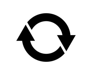 Dairesel Ok Simgesi Simge Tasarım Vektörünü Yeniden Tazele